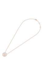 Harf Turath Letter N Pendant Necklace, 18k Rose Gold, Diamonds & Mother of Pearl