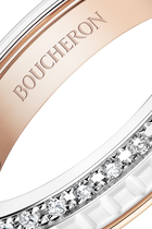 Wedding Band, 18k Mix Gold & Ceramic with Quatre Diamonds
