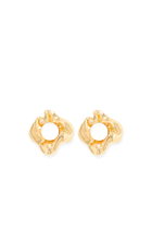 Dream Odyssey Earrings, 18K Yellow Gold Vermeil on Recycled Sterling Silver & Freshwater Pearl