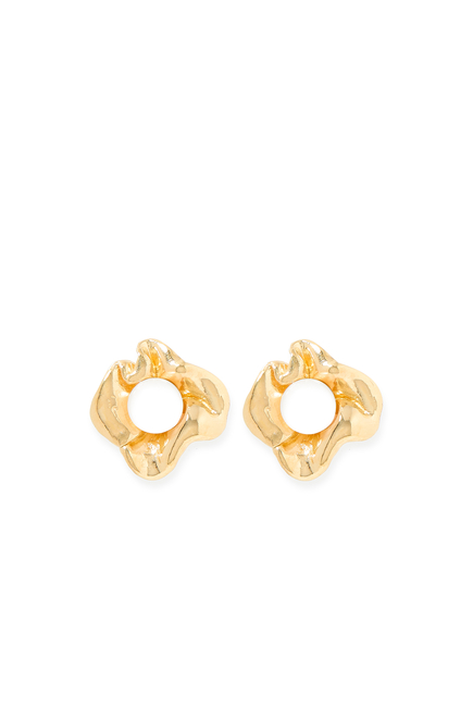 Dream Odyssey Earrings, 18K Yellow Gold Vermeil on Recycled Sterling Silver & Freshwater Pearl