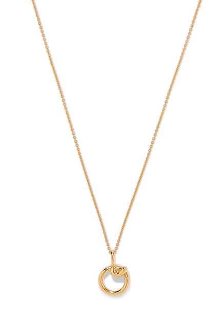 Curly Molten Mini Initial Necklace - O, 18k Recycled Gold Vermeil on Recycled Sterling Silver