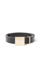 Square Buckle Leather Belt