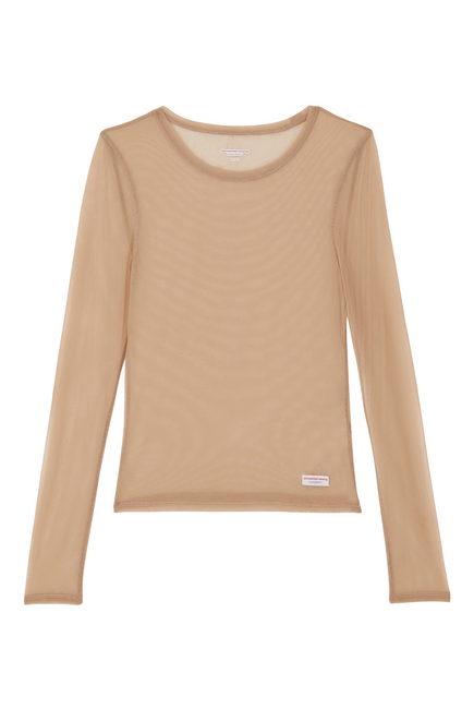 Mesh Long Sleeves Top