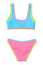 Kids Candy Colorblock Crop Bikini
