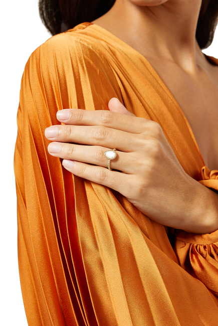 Serpent Boheme Ring, 18k Yellow Gold & Mother Of Pearl