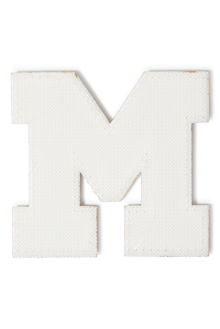 Kids 3" Chenille Sparkle ‘M’ Letter Patch