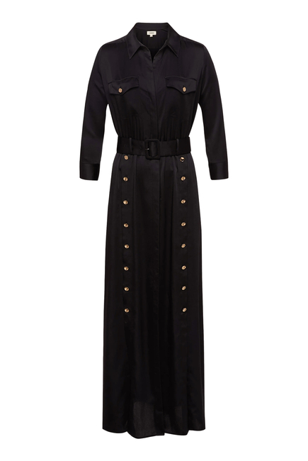 Uriah Satin Maxi Shirt Dress