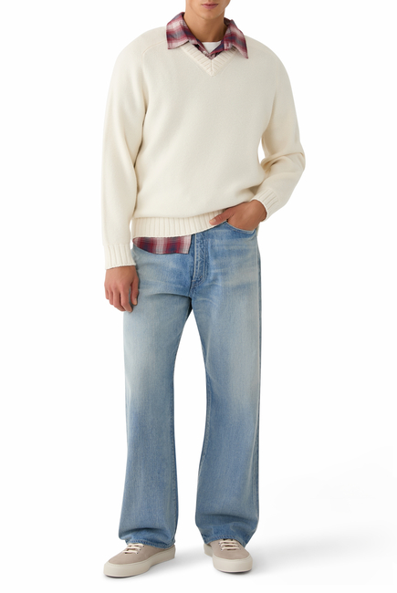 Selvedge Faded Light Denim Pants