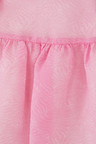 Kids Puff-Sleeve Textured Organza Dress