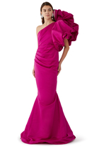 Pouf Shoulder Dress
