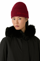 Monogram-Embroidered Wool Beanie
