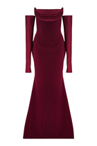 Raven Crepe Long Dress