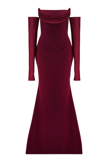 Raven Crepe Long Dress