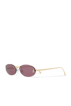 Fendi First Crystal Gold Oval Sunglasses