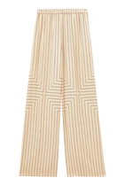 Hulin Geometric Print Silk Trousers