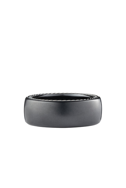 Streamline Band, Black Titanium with Sterling Silver
