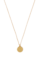 R Initial Mini Pendant, Plated Metal
