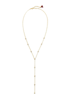 Emily Diamond Lariat Necklace, 14k Gold Vermeil Plating on 925 Sterling Silver