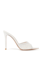 Rania 105 Suede Organza Embellished Mules