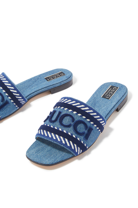 Denim Slide Sandals