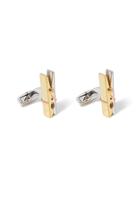 Logo Cufflinks, Yellow Gold