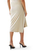 Ruched-Detailing Asymmetric Midi Skirt