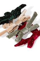 Kids Christmas Velvet Bow Scrunchies