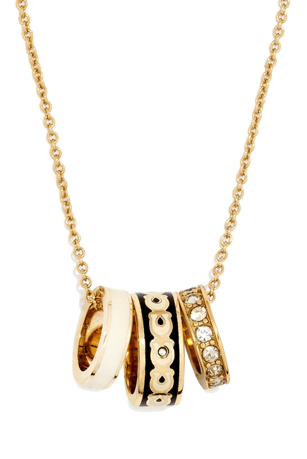 Enamel C Signature Rondelle Pendant