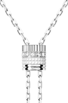 Quatre Pure Edition Mini Tie Necklace, 18k White Gold & Diamonds