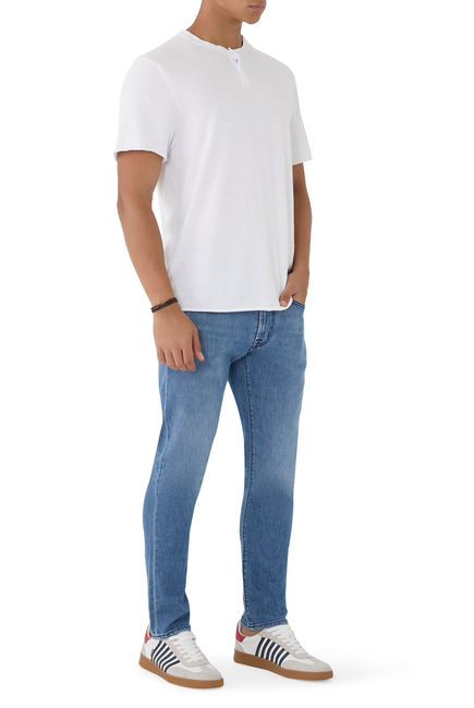 Slub Jersey Short-Sleeved Henley