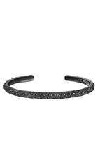 Sculpted Cable Cuff Bracelet, Black titanium & Black Diamonds