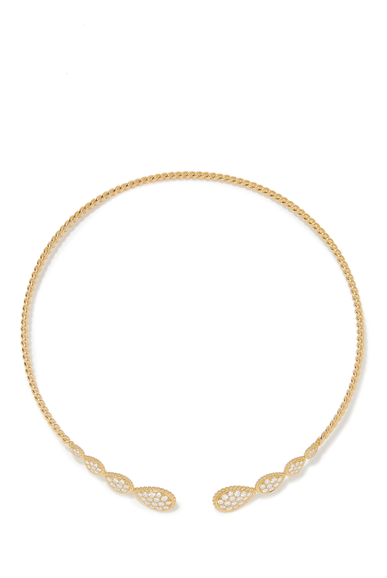 Serpent Bohème multi-motif choker, paved with diamonds, in yellow gold