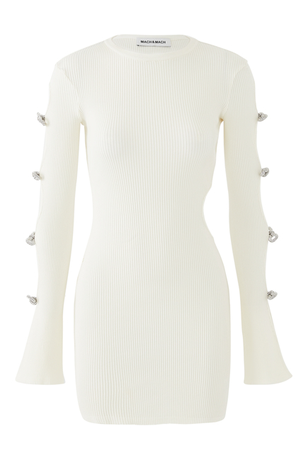 Bow-Embellished Wool Blazer Dress