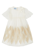 Kids Embroidered Organza Dress