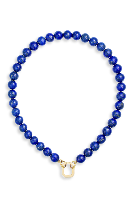 Lapis Beaded Necklace, 18K Yellow Gold