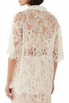 Lace Scalloped-Hem Shirt