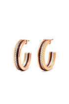 Quatre Classique Diamond Paved Hoop Earrings, 18k Mixed Gold With PVD & Diamonds