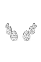 Serpent Bohème Triple Motif Stud Earrings, Paved with Diamond
