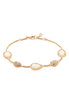 Serpent Bohème 18K Yellow Gold 5 Motif Mother of Pearl and Diamond Bracelet