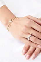 Sleek Chain Bracelet, 18k Yellow Gold, Diamond & Pearl