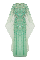 Marano 3/4 Cape Sleeve Embellished Gown
