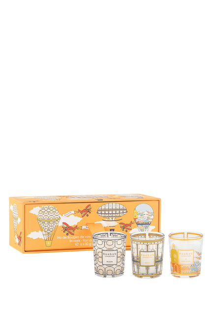 Trio Travel Candles My First Baobab Trio Bruxelles-Roma-A Saint-Tropez