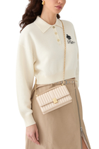 Deco Quilted Leather Mini Flap Chain Crossbody Bag