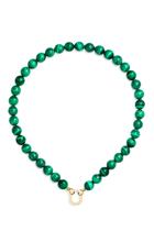 Malachite Beaded Necklace, 18K Yellow Gold