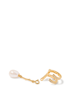 Encrusted Spiral Pear Drop Earcuff