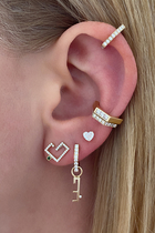 Hubb Single Emerald Stud Earrings