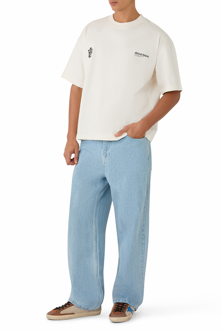 Denim Block Pants