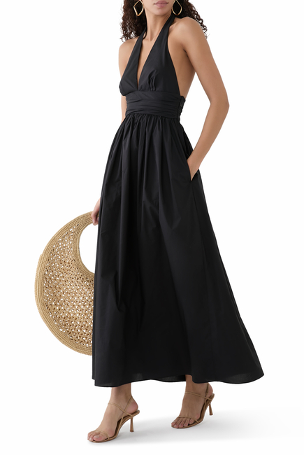 Plunge Halter Dress