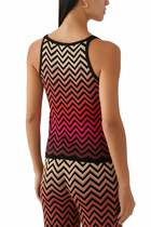 Chevron Jacquard Sleeveless Tank Top