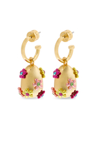 Rainbow Floral Earrings, Brass